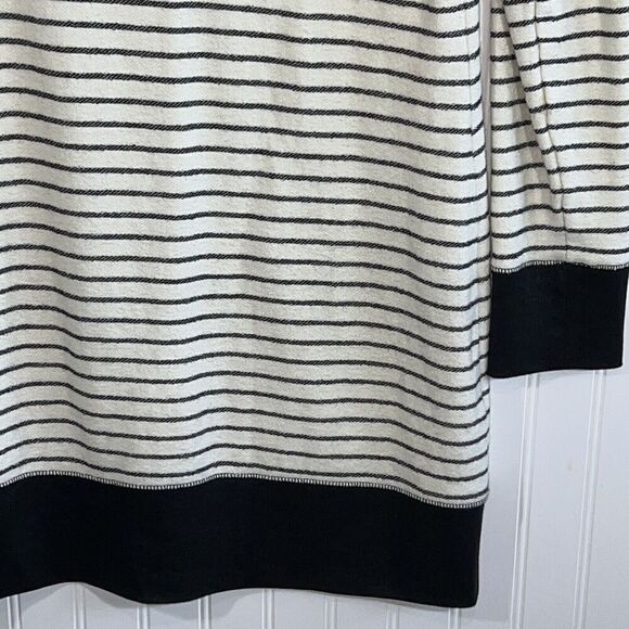 Red 23 Long Sleeve Striped Dress With Textures Hem - Cowl Drawstring Neck Size M - Picture 10 of 12